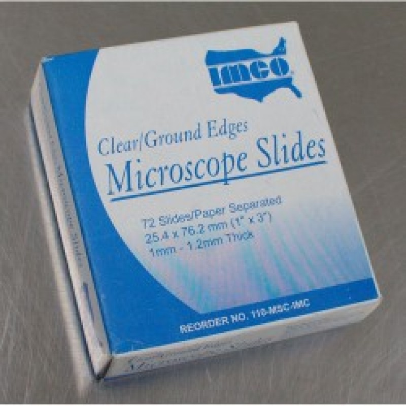 MICROSCOPE SLIDE PLAIN IMCO 144/BOX