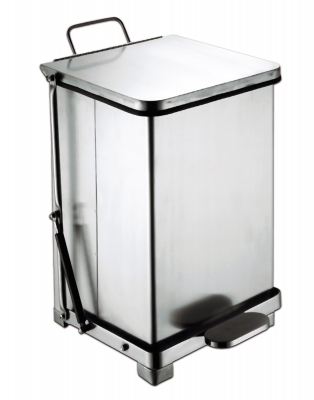 WASTE CAN STEP ON SQUARE 48QT STAINLESS