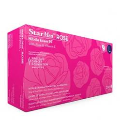 GLOVES NITRILE P/F STARMED ROSE SMALL